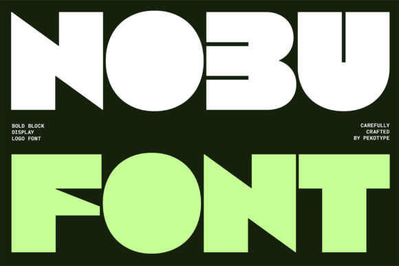 Nobu: A Bold Block Display Font for Modern Design