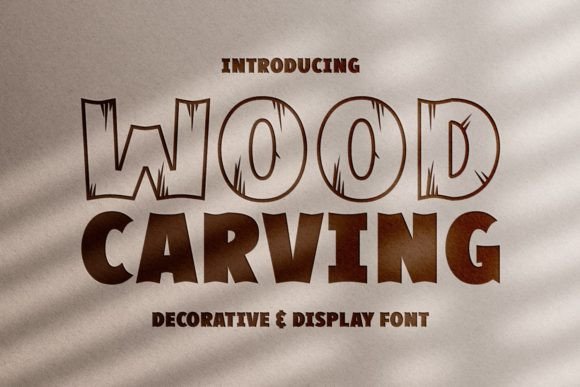 Wood Carving: A Unique Display Font for Rustic Elegance